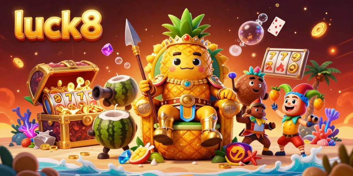 Experience dynamic gaming action with luck8's vibrant beach casino, featuring exciting characters and treasure-filled adventures.