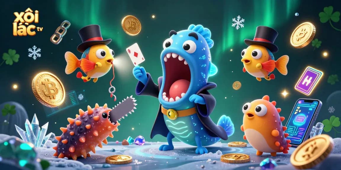 Experience thrilling gambling meets magic at xôi lạc tv, featuring an enchanting deep-sea eel magician.