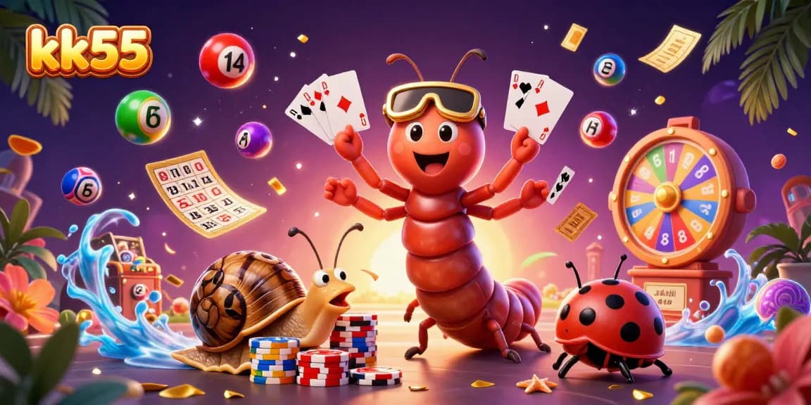 Experience excitement at kk55 with a unique millipede dealer, vibrant lottery balls, and joyfully interactive gameplay elements.