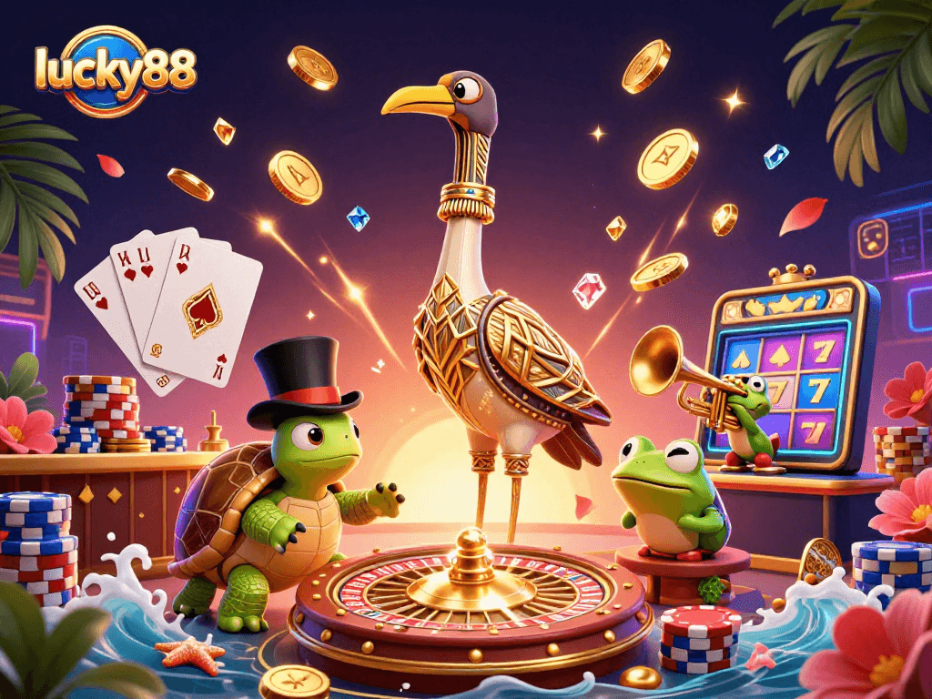 Experience exciting gambling action at lucky88 with vibrant characters and thrilling casino games!