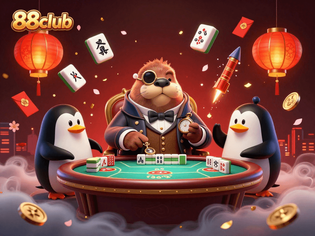 Experience thrilling poker action at 88club with whimsical characters and vibrant casino elements.