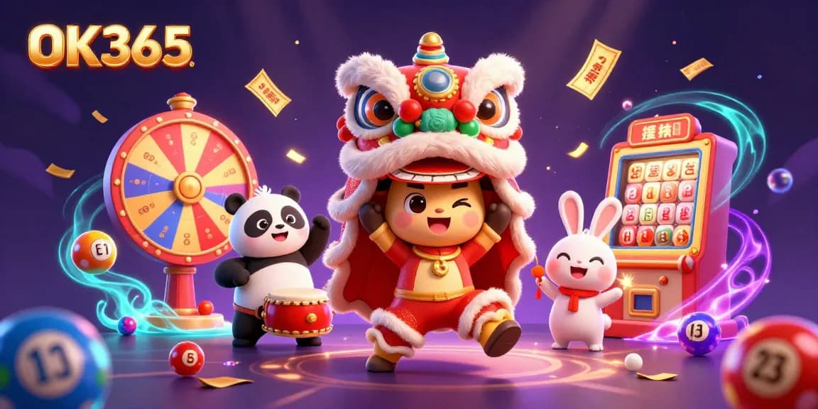 Engage with OK365’s vibrant lottery theme featuring exciting elements and lively characters!