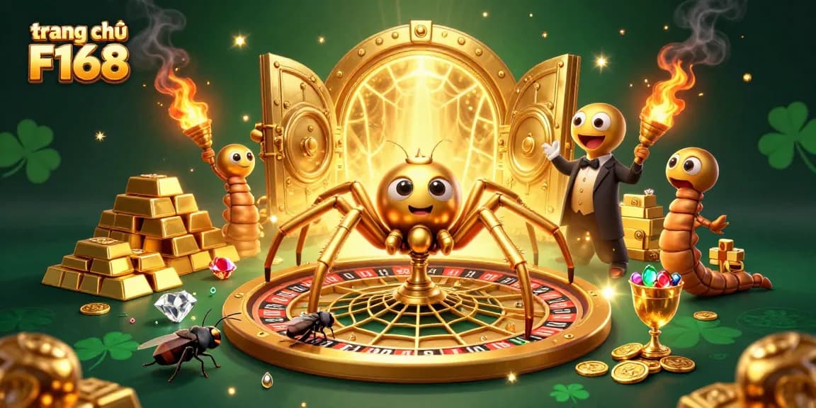 Engage with the exciting action at trang chủ F168 with a golden spider themed roulette and dynamic betting scene.
