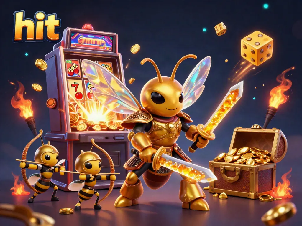 Experience the thrill of the hit jackpot with a vibrant 3D casino scene bursting with energy and gold.