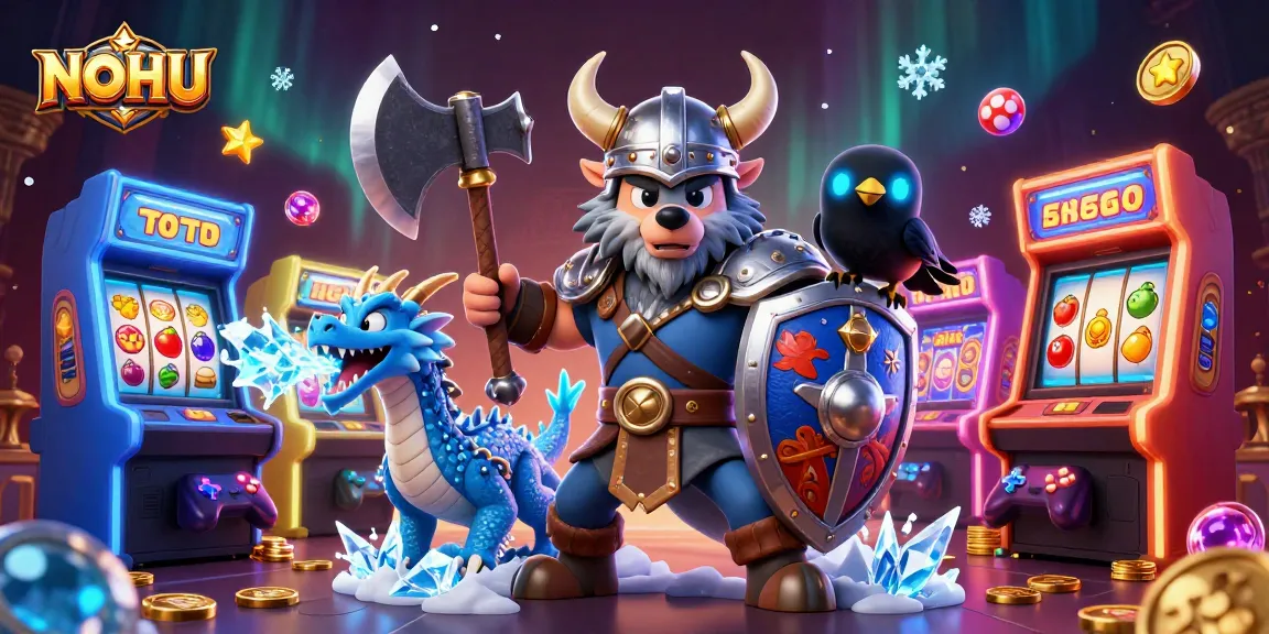 Engage in winning with NOHU's dynamic Viking-themed casino adventure, featuring vibrant slots and gaming elements.