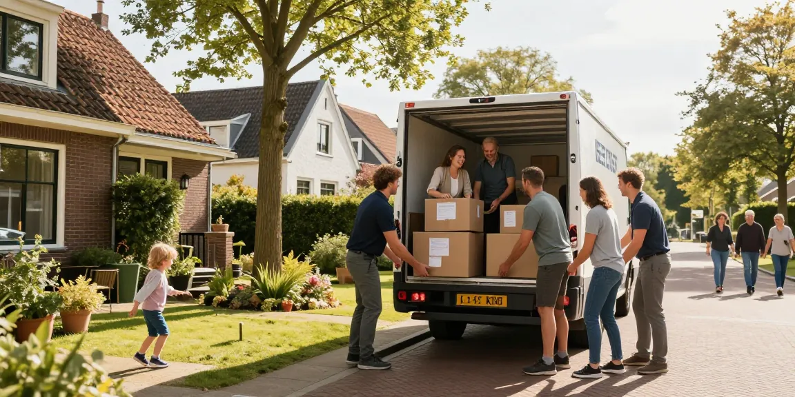 Stress-free verhuisbedrijf den haag team loading family belongings into truck