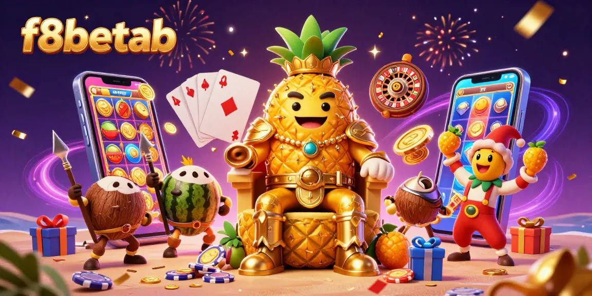 Engage with f8betab's vivid 3D casino scene showcasing lively characters amid thrilling gaming elements.
