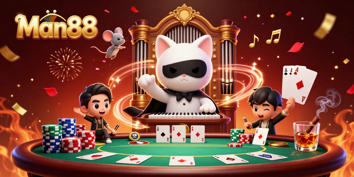 Engage in thrilling gameplay at Man88 with lively 3D casino characters and vibrant action.