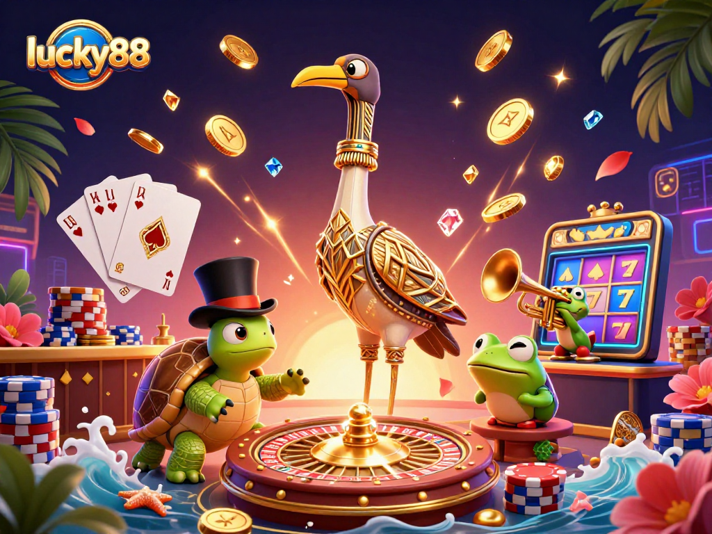 Experience exciting gambling action at lucky88 with vibrant characters and thrilling casino games!