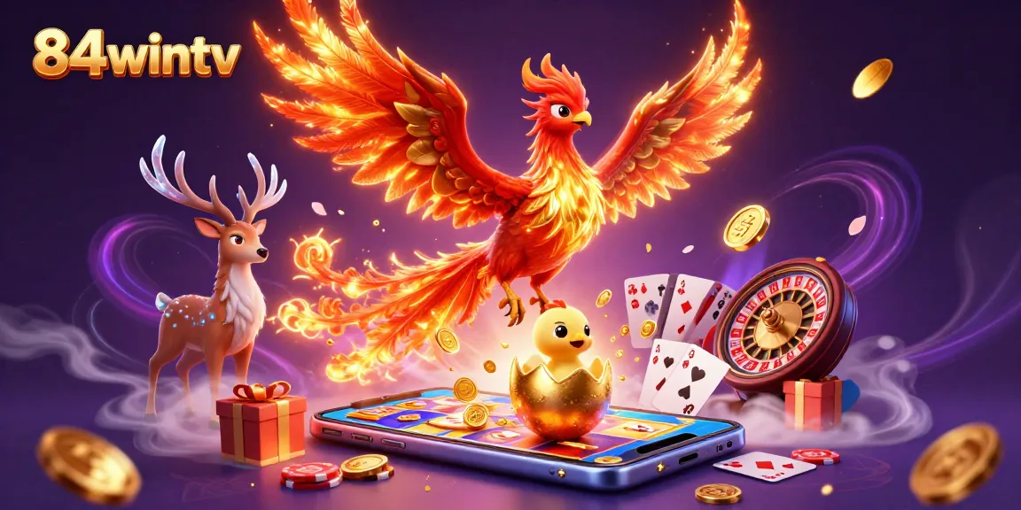 Engage in exhilarating gameplay at 84wintv with a vibrant phoenix scene, showcasing thrilling slot games.