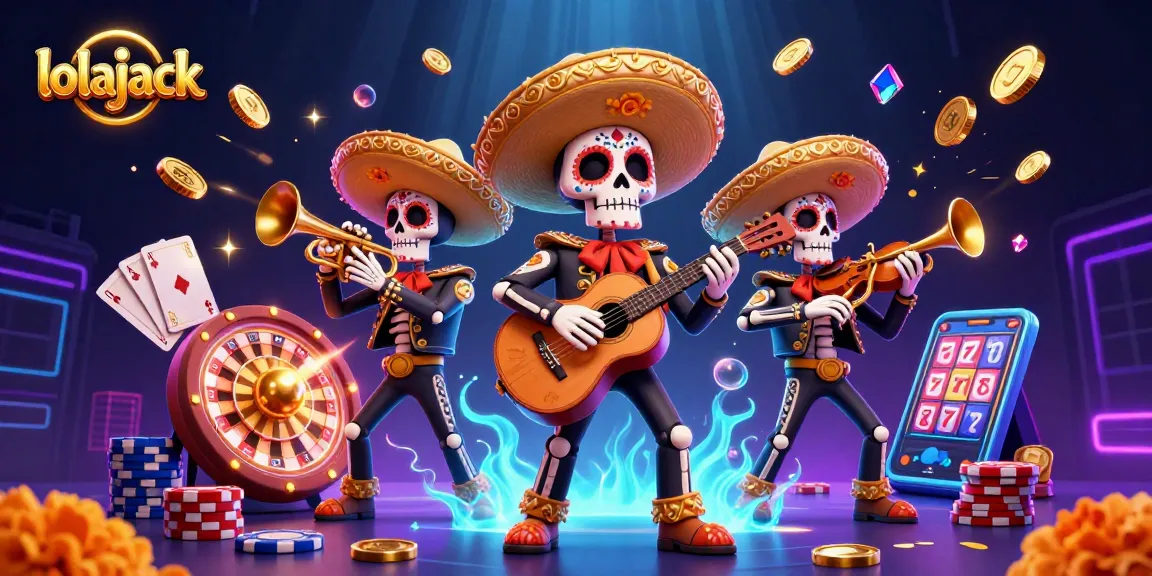 Experience the thrill of lolajack casino with vibrant 3D skeletons and dynamic gaming elements.