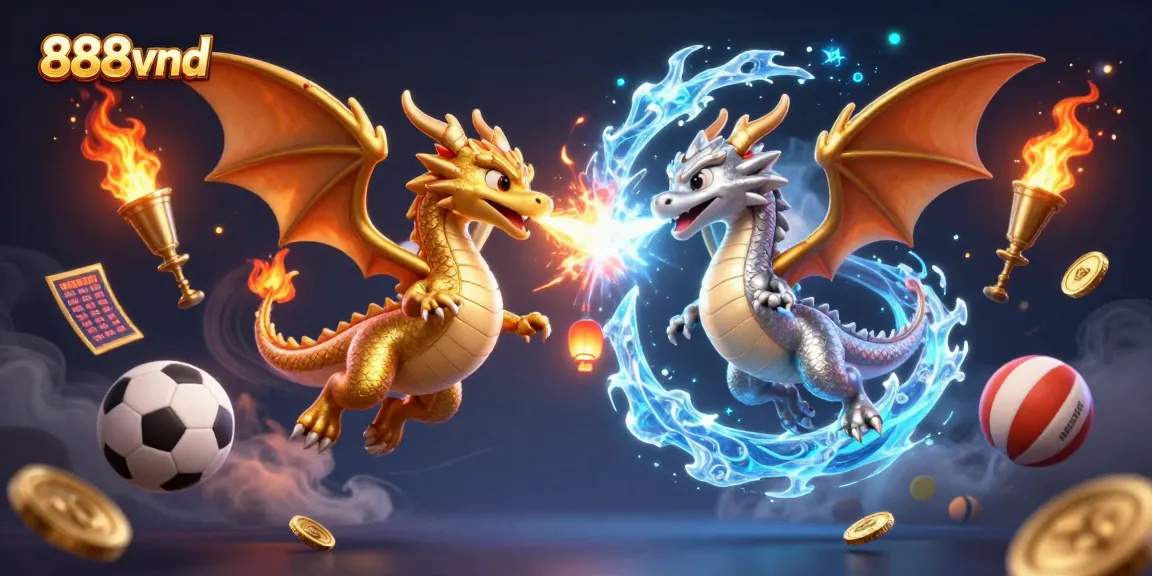 Engage in thrilling gaming at 888vnd with dynamic dragons, sports elements, and exciting casino visuals.