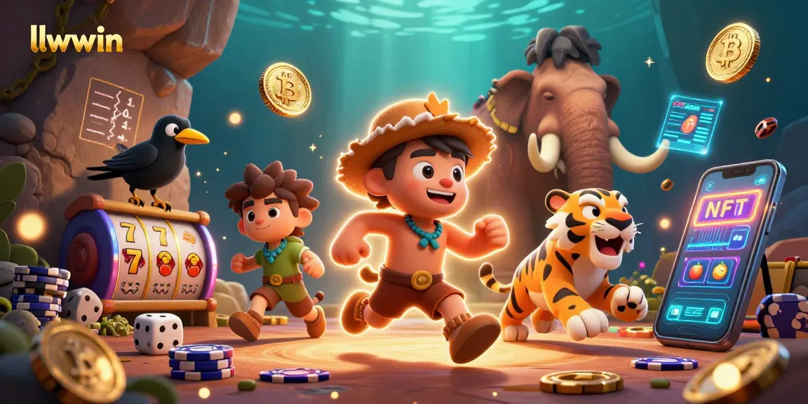 Win big with llwwin at a prehistoric casino filled with vibrant slot and crypto elements.
