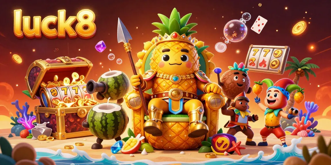 Experience dynamic gaming action with luck8's vibrant beach casino, featuring exciting characters and treasure-filled adventures.