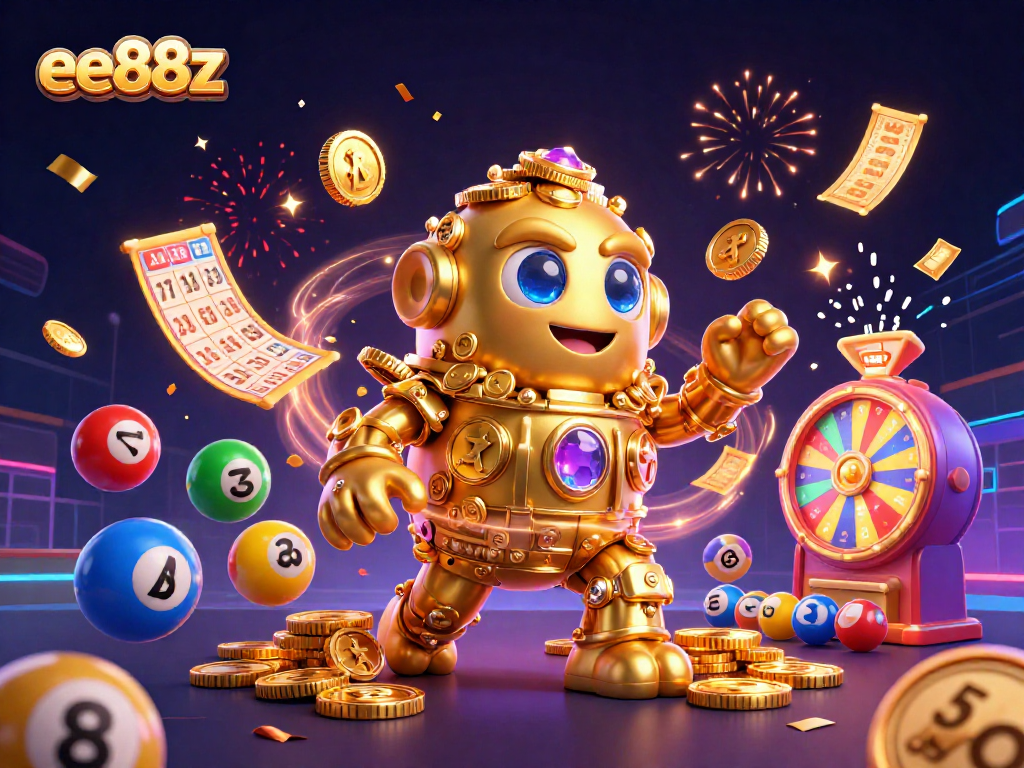 Boost your gaming experience with ee88z, adorned by vibrant lottery balls and festive elements.