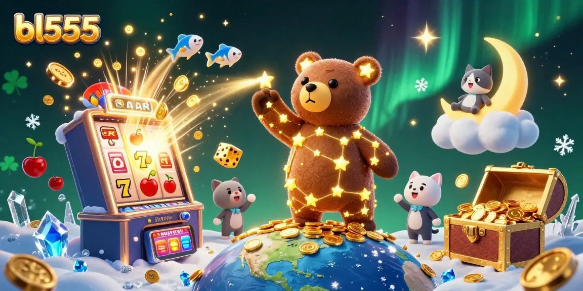 Experience winning thrills with bl555 in a vibrant 3D casino adventure with gold coins and slot machines.