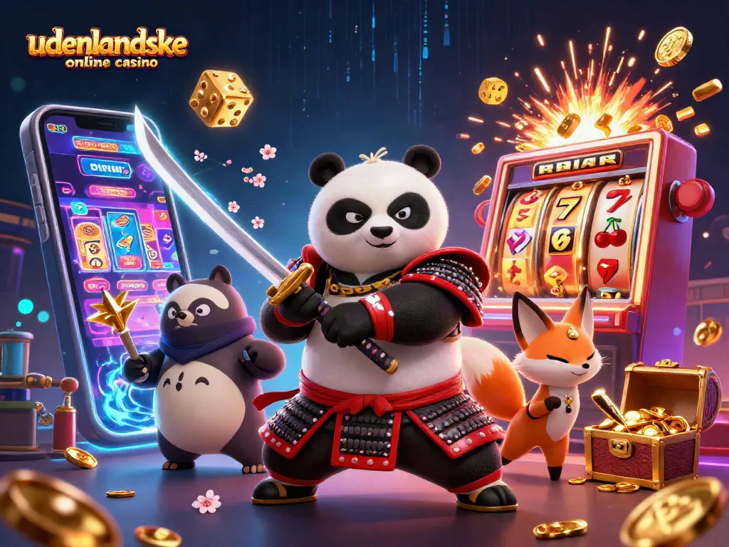 Engage with the exciting world of udenlandske online casino through this vibrant 3D illustration featuring epic gaming characters.