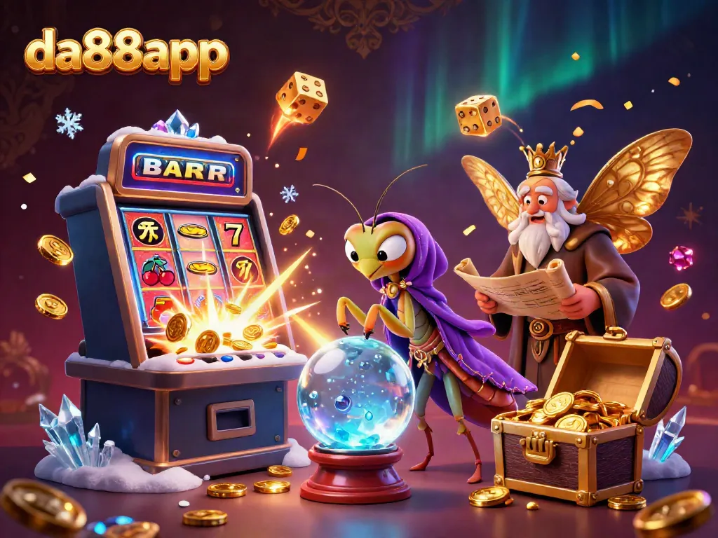 Experience thrilling gameplay with da88app's exciting casino features in a vibrant illustration.