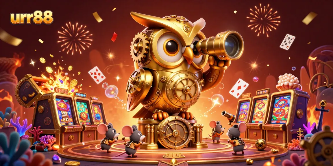 Experience thrilling gameplay at urr88, featuring a vibrant casino scene with an array of engaging elements.