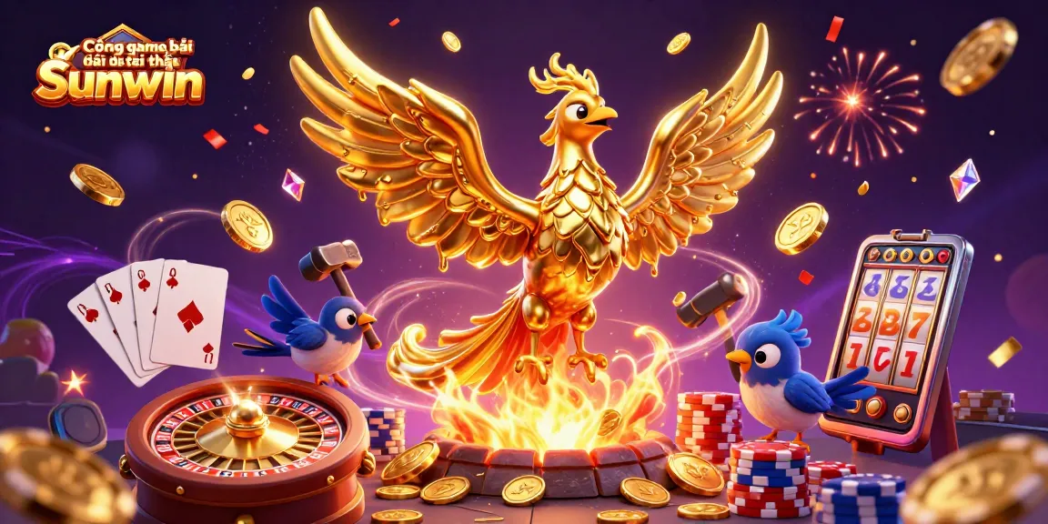Play Cổng game bài đổi thưởng Sunwin with exciting 3D illustrated casino elements and rich visuals.