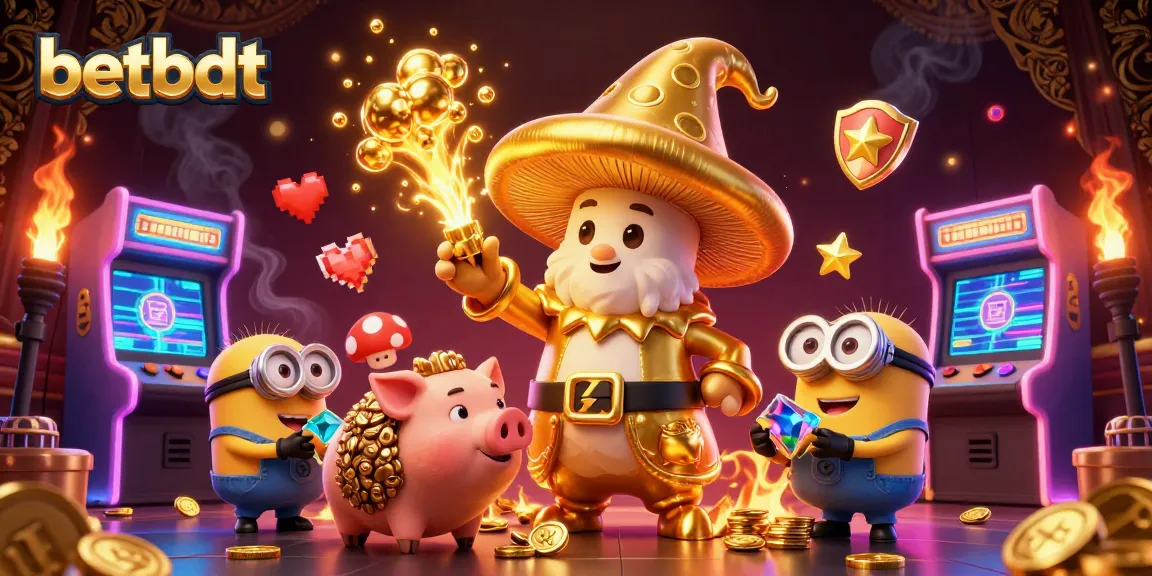 Spin and win with betbdt in this dynamic casino-inspired 3D illustration featuring magical gaming elements.