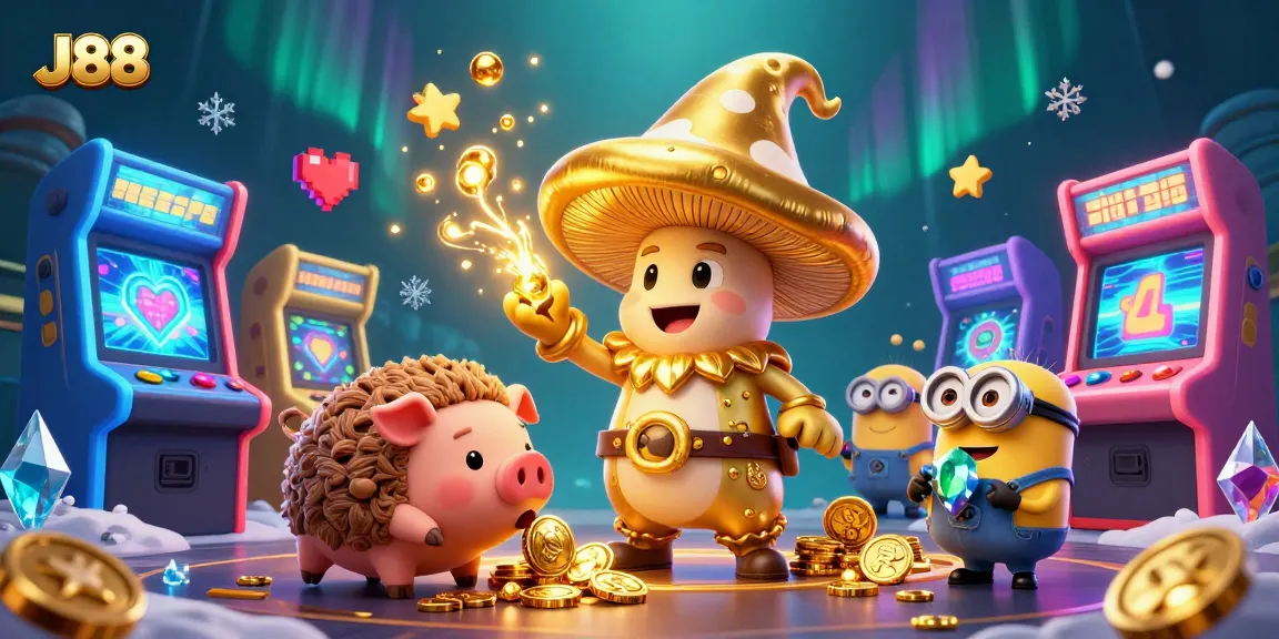 Engage with J88's magical golden experiences through a vibrant casino-themed adventure.