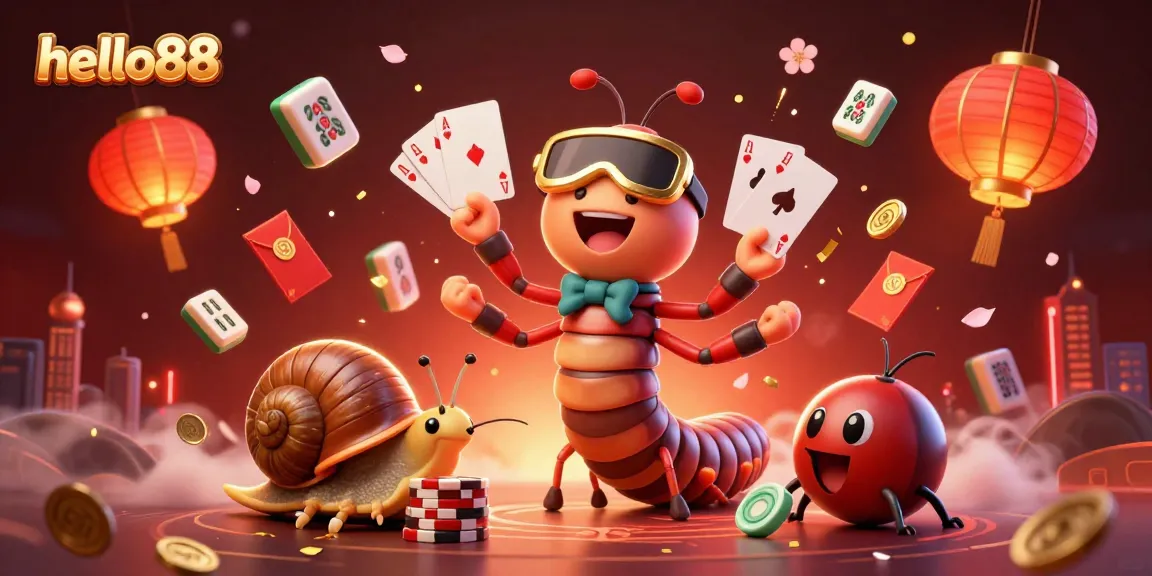 Experience thrilling games with hello88 featuring a whimsical dealer and vibrant casino elements.