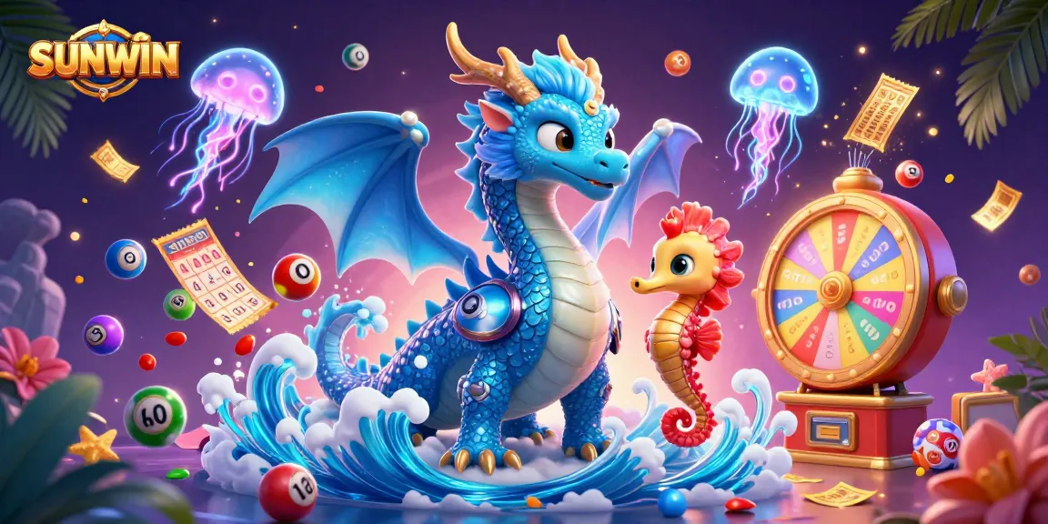 SUNWIN invites players to experience a vibrant lottery atmosphere with a dazzling ocean dragon and magical elements.