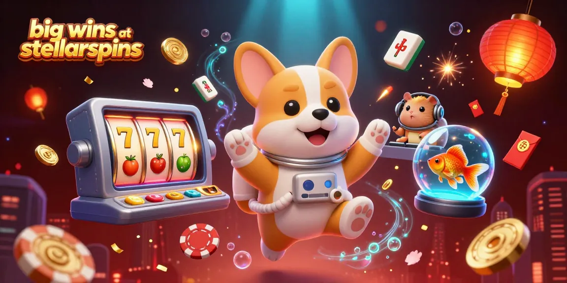 Experience big wins at stellarspins with animated characters celebrating in a vibrant casino scene.
