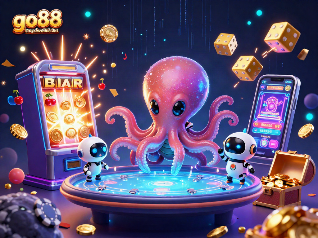 Win big at go88 trang chu chinh thuc with exciting slots, features a vibrant alien-themed casino scene