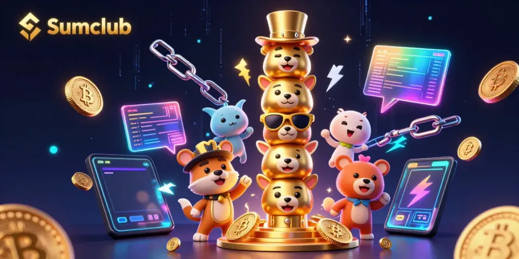 Spin the Sumclub totem, capturing vibrant casino energy with glowing coins and dynamic elements.