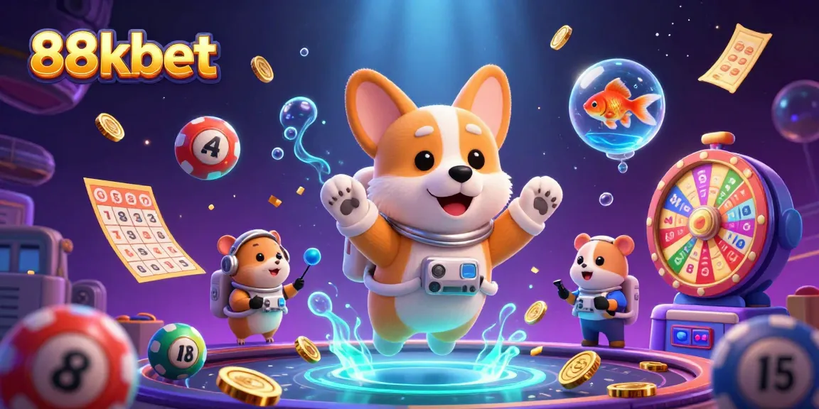 Experience the thrilling games and dynamic rewards at 88kbet in this immersive casino illustration.