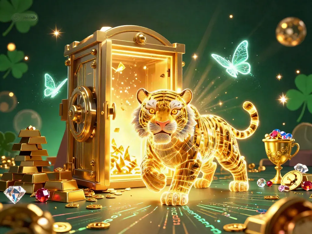 Join the excitement at 789 club with a golden tiger unleashing jackpot treasures in a vibrant digital casino.