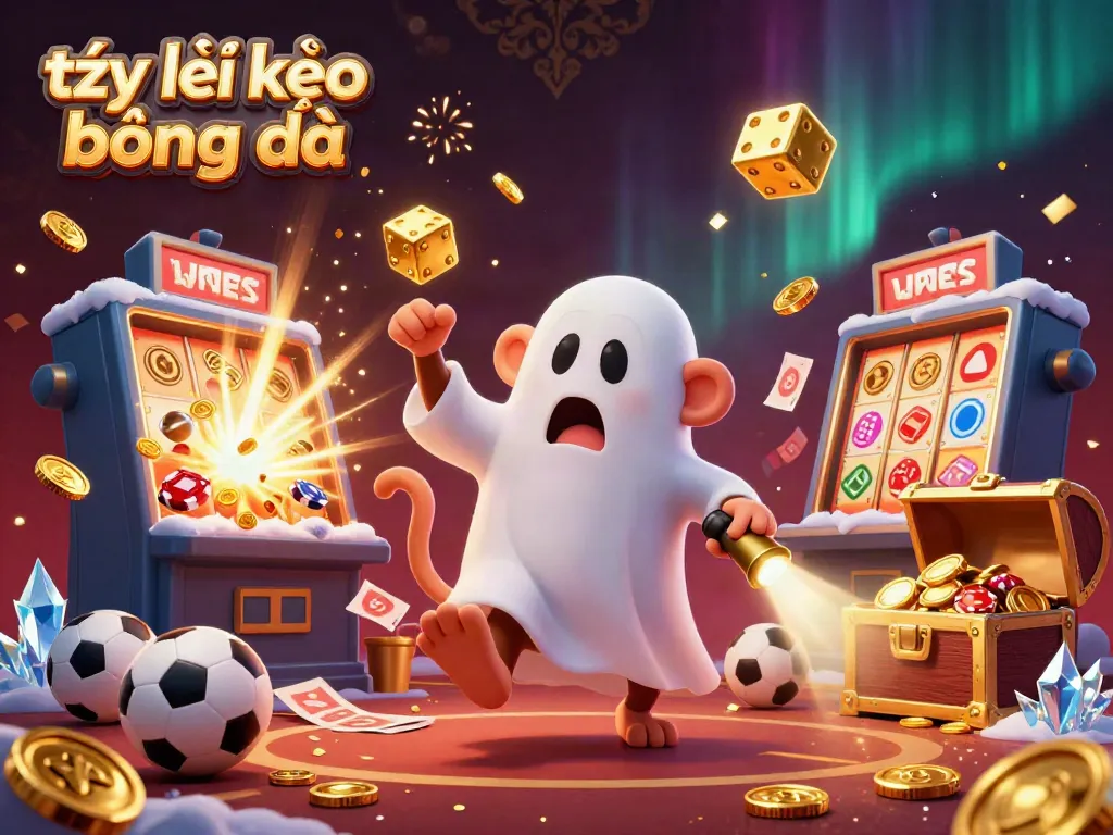 Engaging scene showcasing tỷ lệ kèo bóng đá with a mischievous poltergeist monkey and a curious puppy in a dynamic sports betting atmosphere.