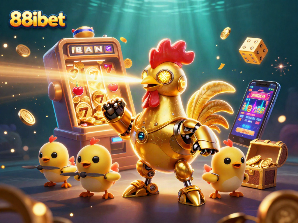 Experience epic wins at 88ibet with a vibrant 3D casino scene bursting with excitement.