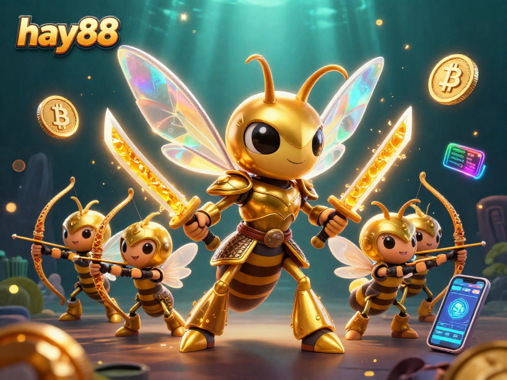 Experience the excitement of hay88's thrilling games with a vibrant 3D casino scene showcasing unique characters.