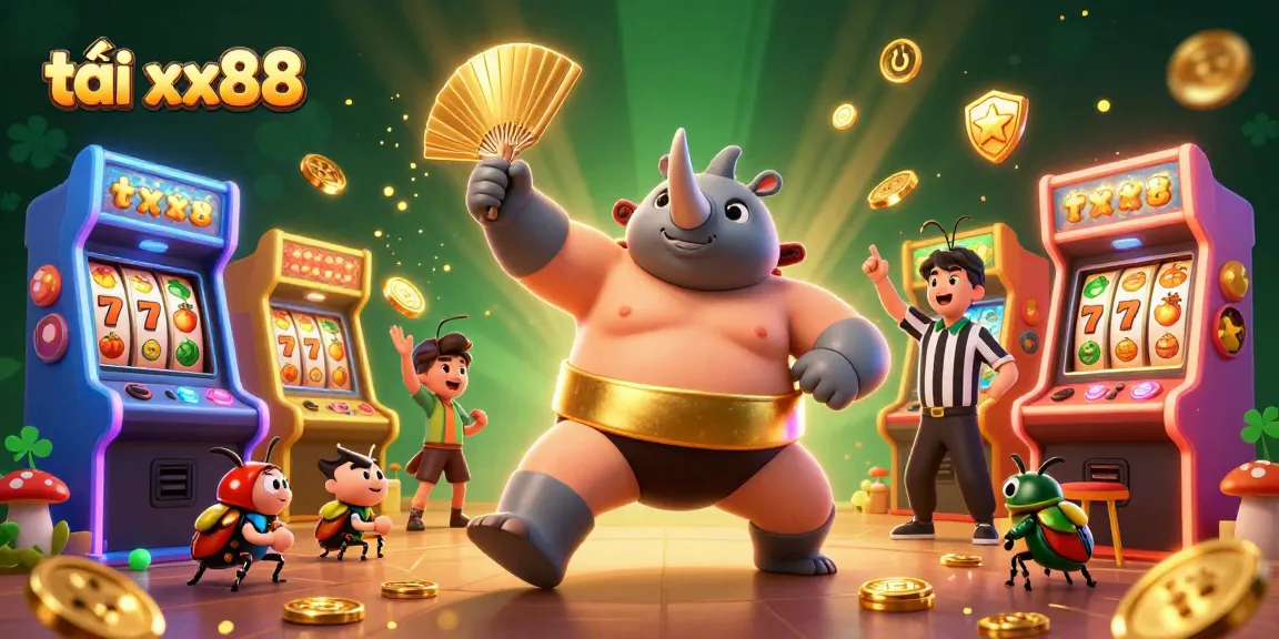 Enjoy thrilling gameplay as you tải xx88 and watch the rhinoceros beetle champion send golden coins flying!
