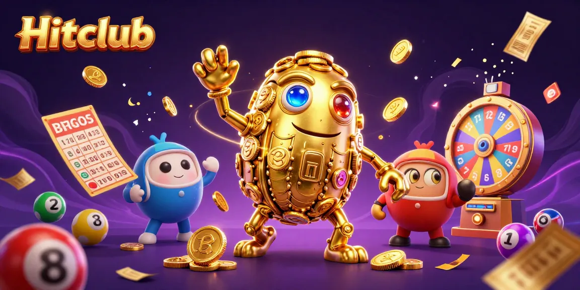 Hitclub's golem offers dynamic gaming action with lottery balls and vibrant prizes.