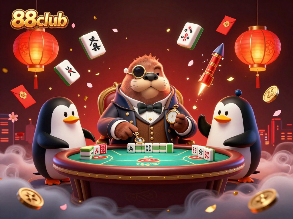 Experience thrilling poker action at 88club with whimsical characters and vibrant casino elements.