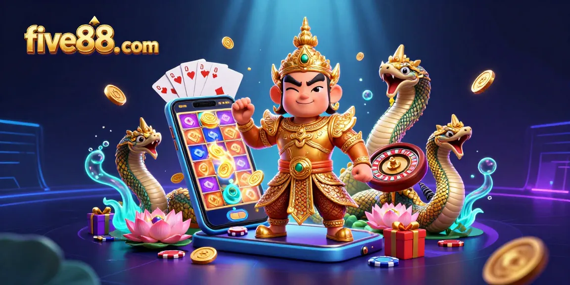 Experience winning at five88. com with vibrant 3D characters and captivating casino elements.