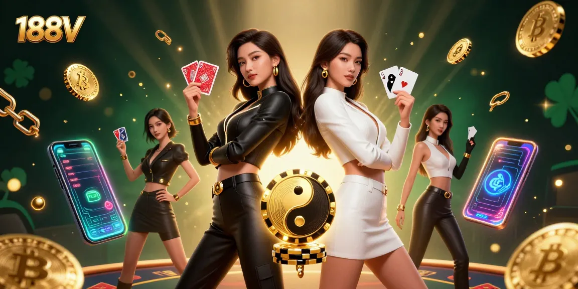 Experience thrilling gaming action at 188V with twin Asian women showcasing powerful casino elements.