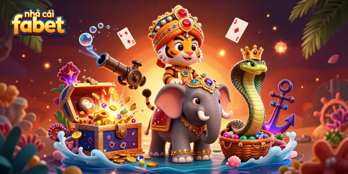 Experience vibrant gaming at nhà cái fabet with a 3D illustration of exciting casino elements and characters.
