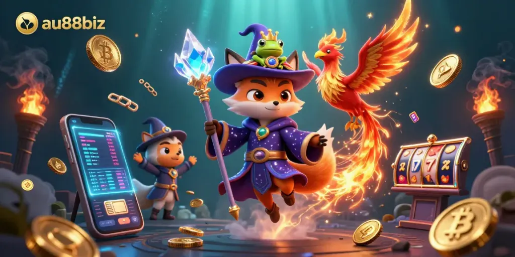 Experience the thrills of gambling with au88biz in this vibrant fantasy casino scene.