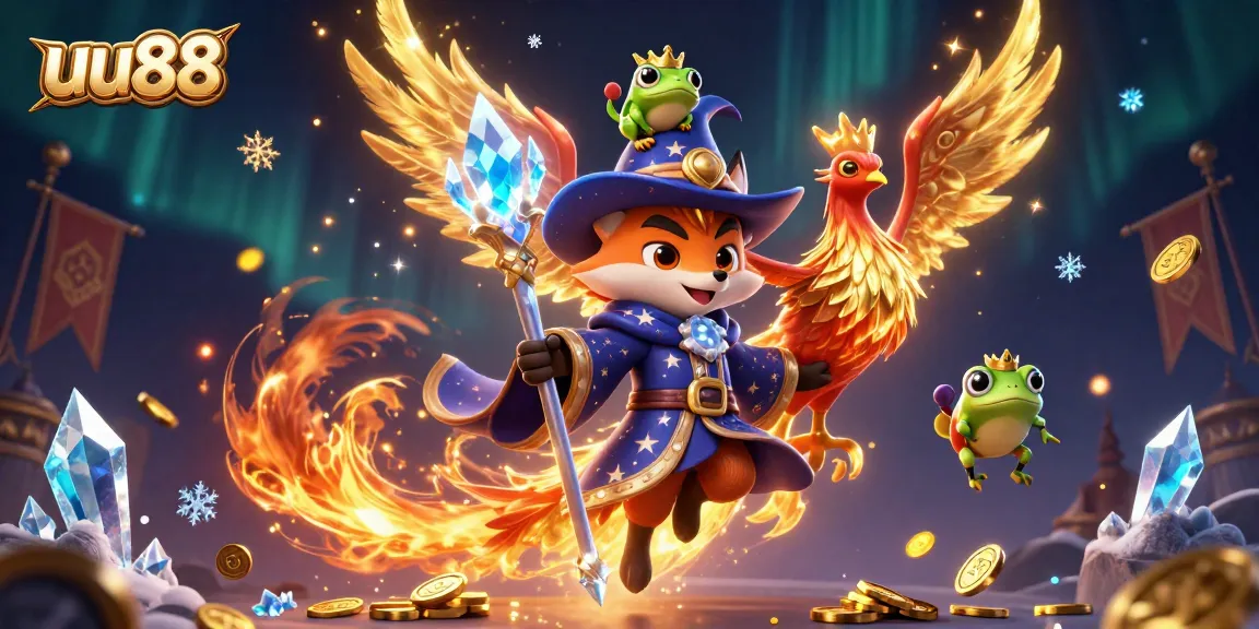 Experience the magical world of uu88 with enchanting characters and vibrant casino elements.