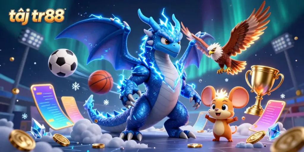 Engaging scene at tại tr88 showcasing vibrant gaming elements and characters in an electrifying casino atmosphere.