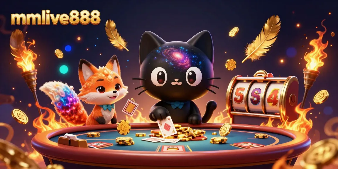 Engage with mmlive888's vibrant cosmic casino, featuring lively characters and dazzling gaming elements.
