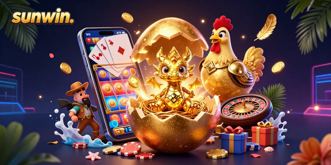 Experience thrilling gameplay with sunwin.'s 3D golden dragon and vibrant casino elements.