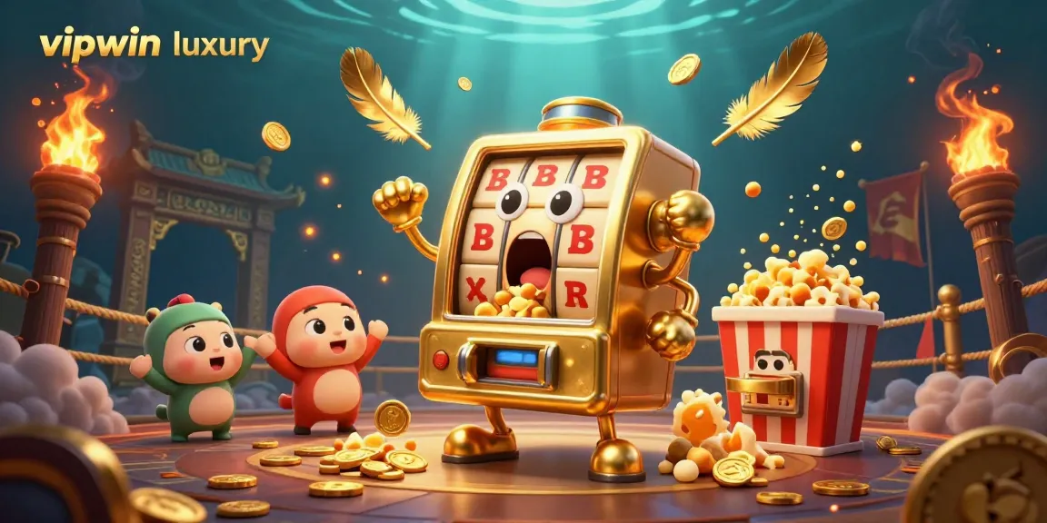 Experience winning moments at vipwin luxury with a joyous slot machine celebrating a jackpot.