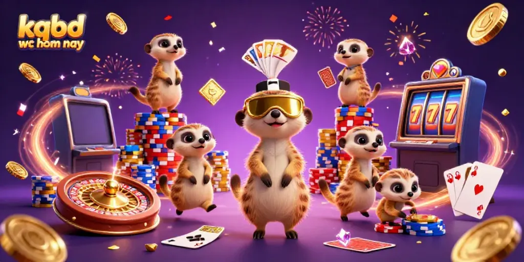 Experience the excitement of kqbd wc hom nay with playful meerkats managing an animated casino.