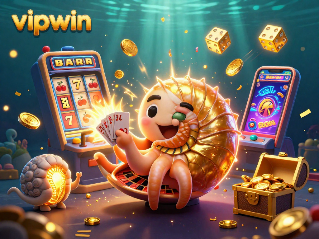 Engage with thrilling gaming action at vipwin featuring a giant nautilus roulette wheel and jackpot explosion.
